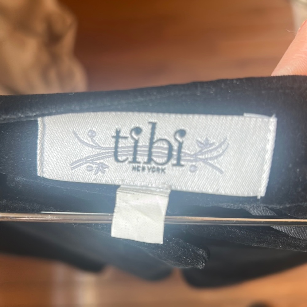 Tibi Black velvet straight leg pants size 6